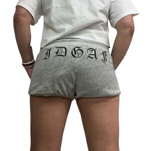 I Don't Give A "F" , IDGAF Soft Emory Park Velvet Like Drawstring Shorts